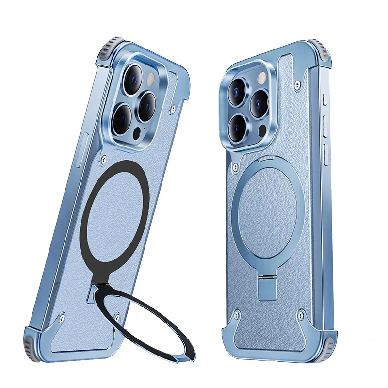 Oatsbasf Magsafe Telefoonhoesje Voor Iphone 13pro/Pro Max W/Vinger Ringhouder Anti-Botsing Lichtgewicht Telefoon Volledige Dekking: Voor Iphone13 Pro(6.1 ") / Sky Blue