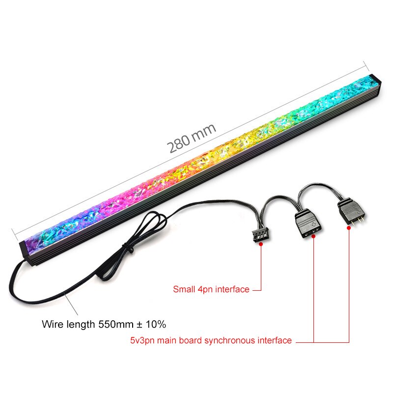 Computer Case Diamond LED Strip Light Rainbow PC Case Lighting LED Strip Kit Lighting For Computer LED Strip Light Parts