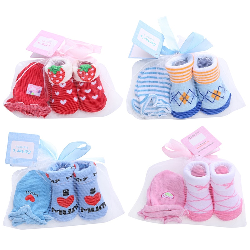 Baby Socks + Anti-Scratch Gloves Set for Baby Boys Infant 0-6 Months Newborn Baby Accessories Newborn Girls Boy Socks