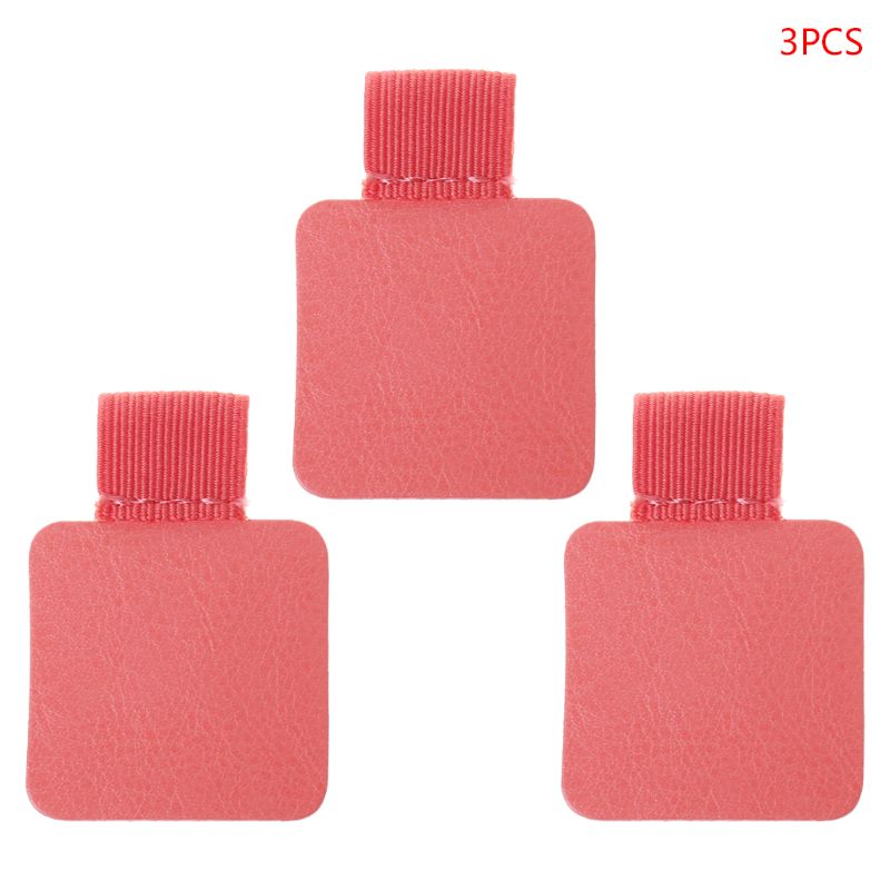 3pcs Square Self-adhesive Leather Pen Clip Pencil Elastic Loop For Notebooks Journals Clipboards Pens Holder: Pink