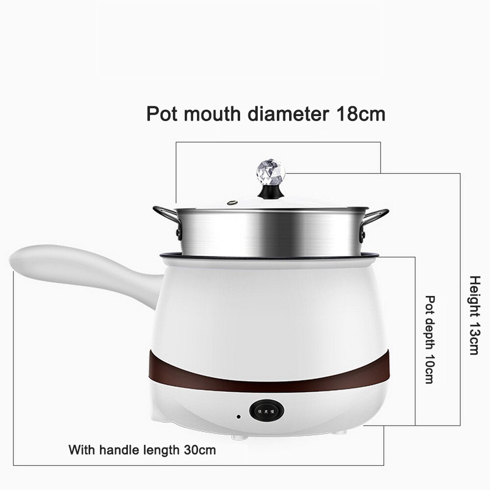 110V Mini Electric Double Layer Pot Multifunction Noodles Cooker Non-stick Skillet Steamed Eggs Soup Rice Cooking Pot