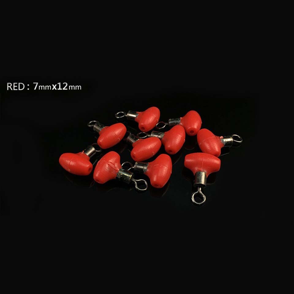 Connecteur de plate-forme à poulie en forme de T, accessoires de pêche lumineux en eau salée verte, pivots et perles croisés, 20 pièces/lot: 20pcs Red