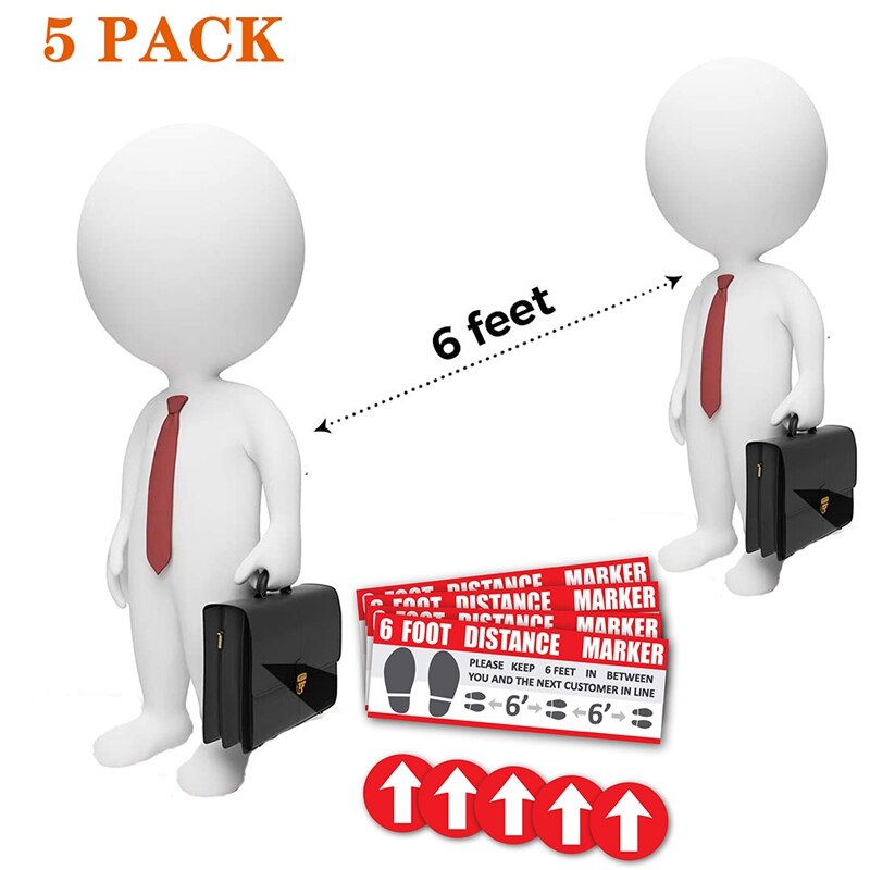10PCS Social Distancing Stand Here Keep 6Ft in Between Distance Marker for Social Distancing Warning Floor Stickers