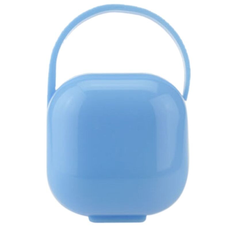 6.2 x 6.2cm firkantet formet baby sut opbevaringsholder sag støvtæt spædbarn finger tandbørste bærbar bæreboks container: Blå
