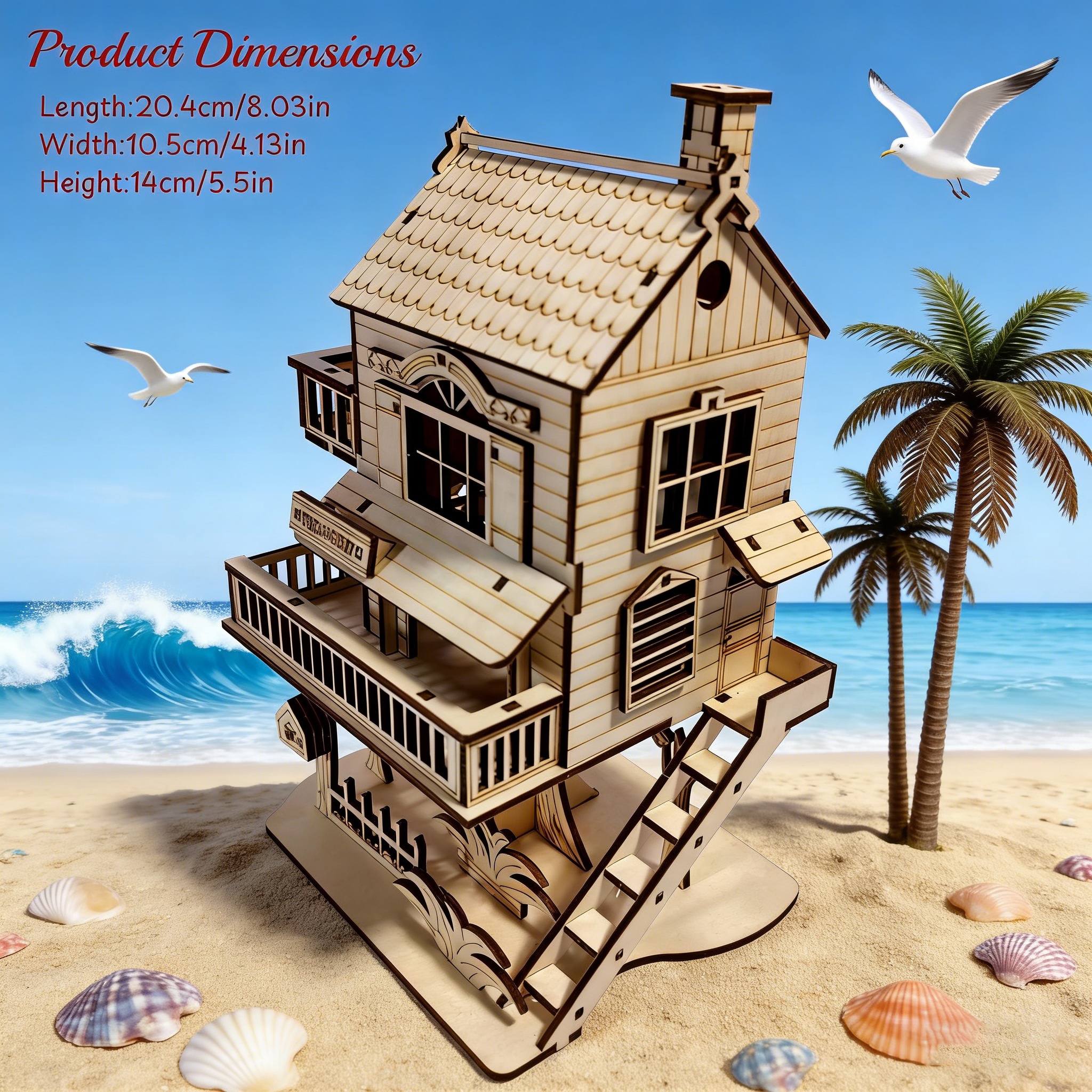1 Wooden 3D Puzzle Cabin, DIY Wooden Assembly Model, Decor , Perfect for Family Assembly