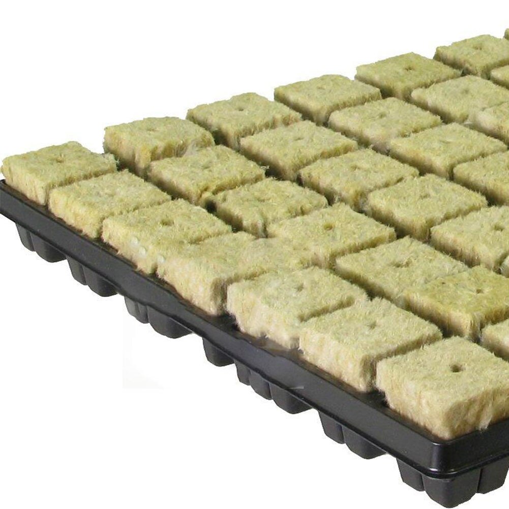 Gartenarbeit Lieferungen Felsen Wolle Seedlingblock Garten Steinwolle Soilless Kindergarten Topf Pflanzen Felsen Wolle Substrat 36x36x40MM
