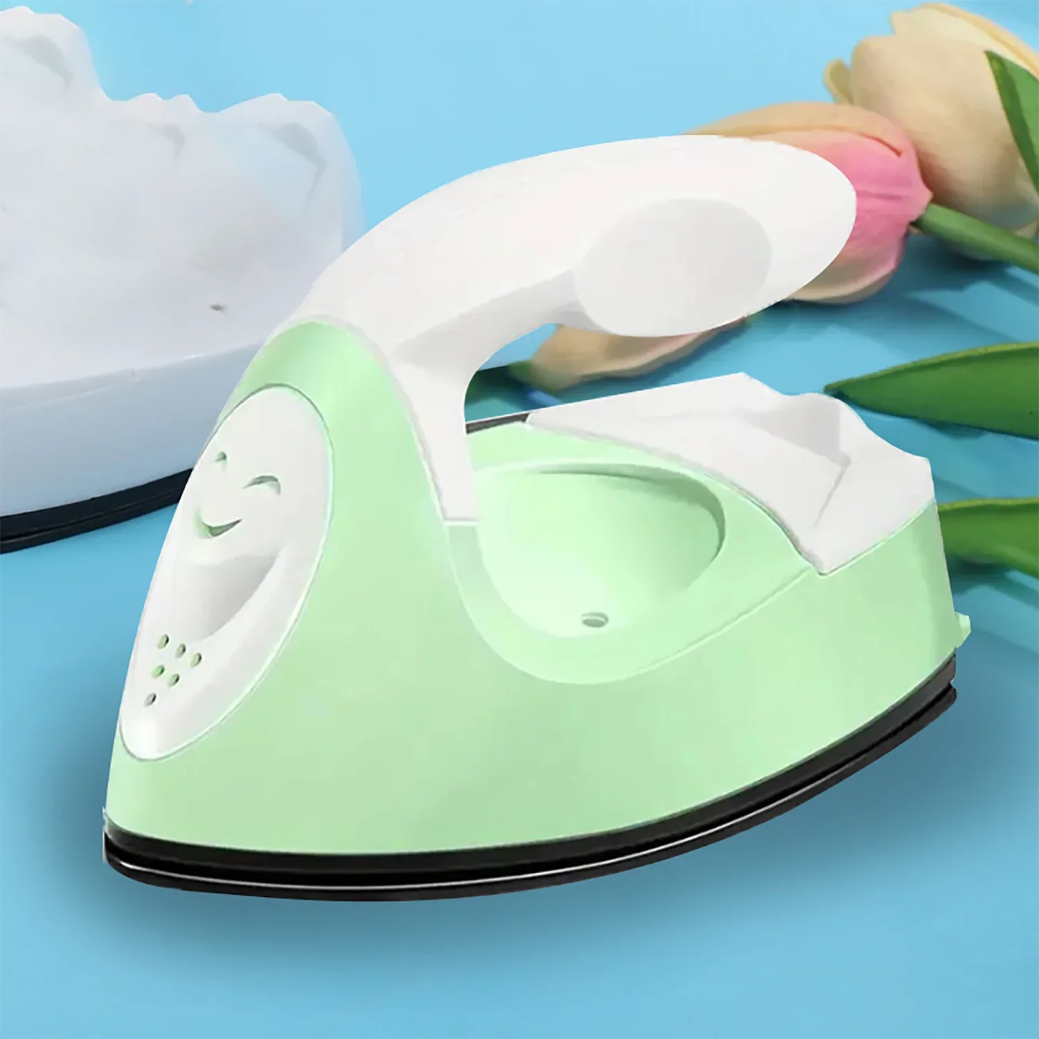 1pc mini-hobbyjärn minipress ministrykjärn bärbart handhållet litet strykjärn med laddningsbas tillbehör - pärltillbehör