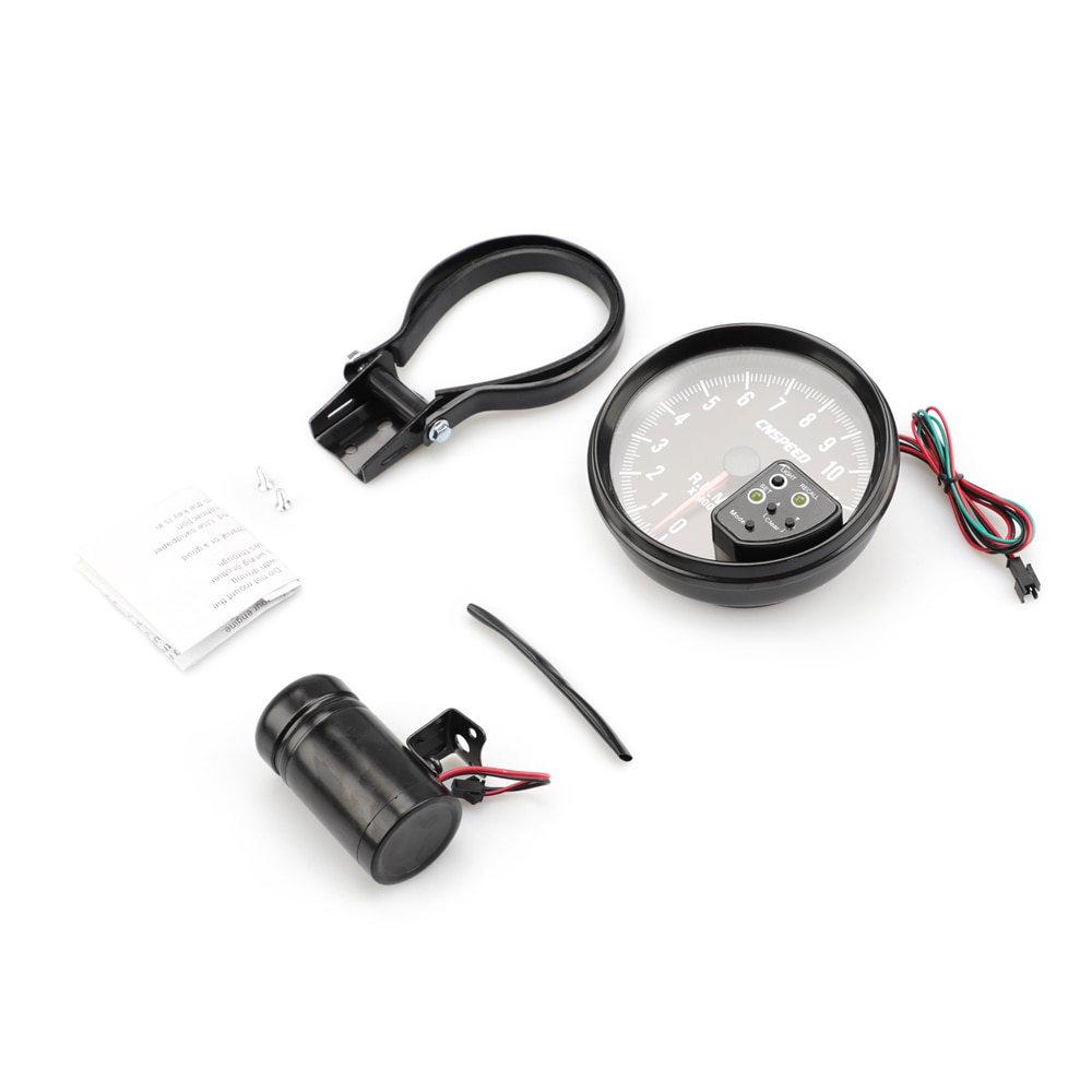 Tacómetro de 5 pulgadas para coches de carreras, tacómetro de 11000k con luz de cambio, retroiluminación de 7 colores, 12v para vehículos con motor de 4 / 6 / 8 cilindros