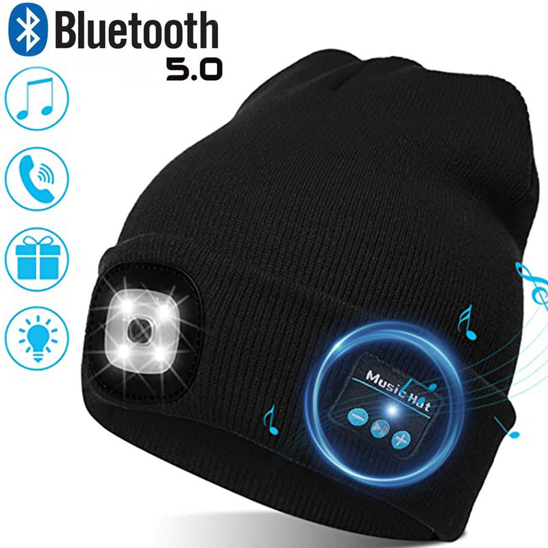 CestMall Bluetooth Beanie met Sjaal en Touchscreen Handschoenen Set Draadloze Hoed Bluetooth Hoofdtelefoon 5.0 Beanie Gebreide USB Oplaadbare Winter Muziek Cap Cadeau voor Mannen Vrouwen Kerstmis 