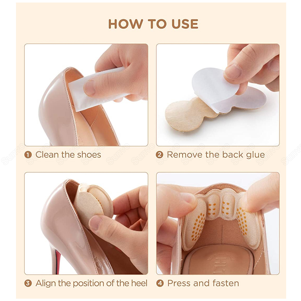 Sunvo Silikon Hacke Pads für frauen Schuhe Einsätze Hohe Fersen Gel Einlegesohlen für Schuhe Zurück Ferse Schmerzen Linderung Liner Schutz Pad