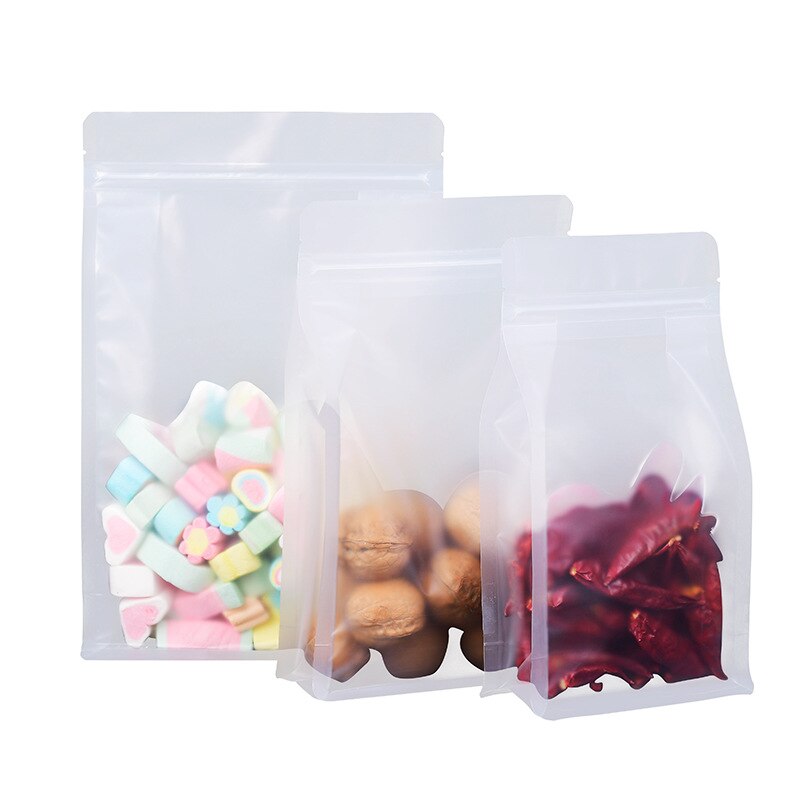 Thick Frosted Transparent Self-supporting Packaging Bag Candy Flower Tea Rice Ziplock Cat Food Fish Bait Eight-side Sealing Bag