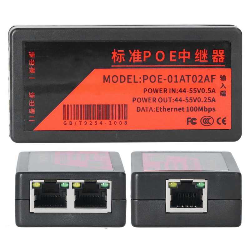 2 Port POE Extender 100Mbps with IEEE 802.3af Standard for NVR IP Camera AP IP VOICE POE Extend 0-350 meters for POE Range