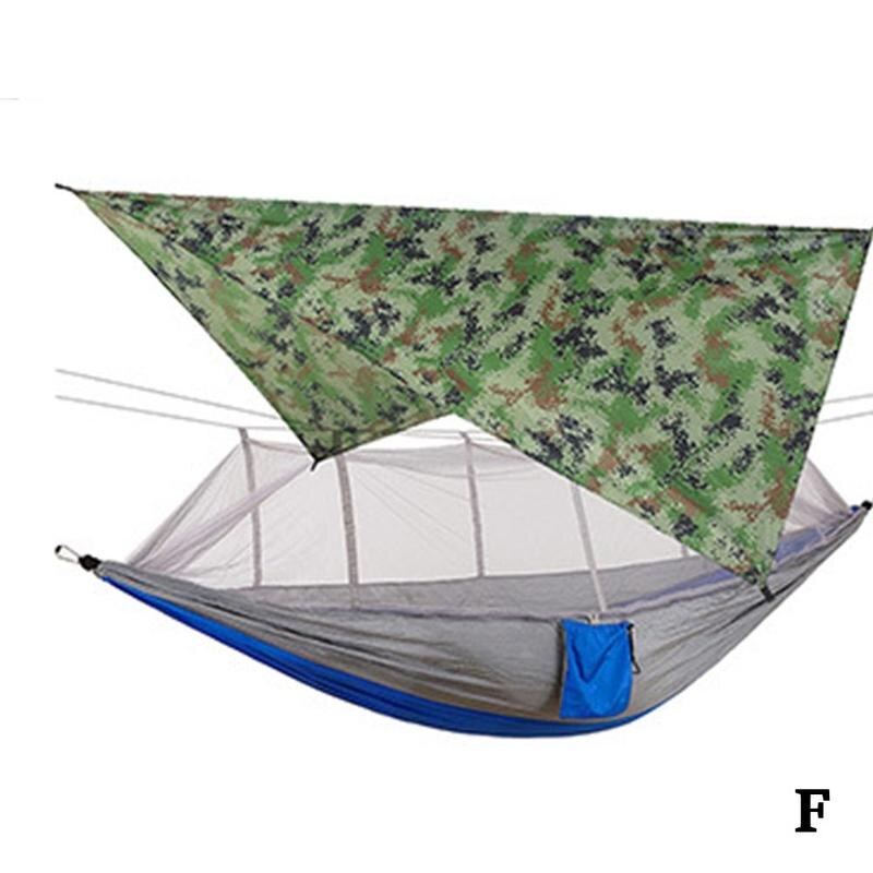 Camping-hängematte mit sonnendach und moskitonetz für den außenbereich, outdoor-camping-schaukel-hängematte,  m9- in- 8 -aufhängung: F