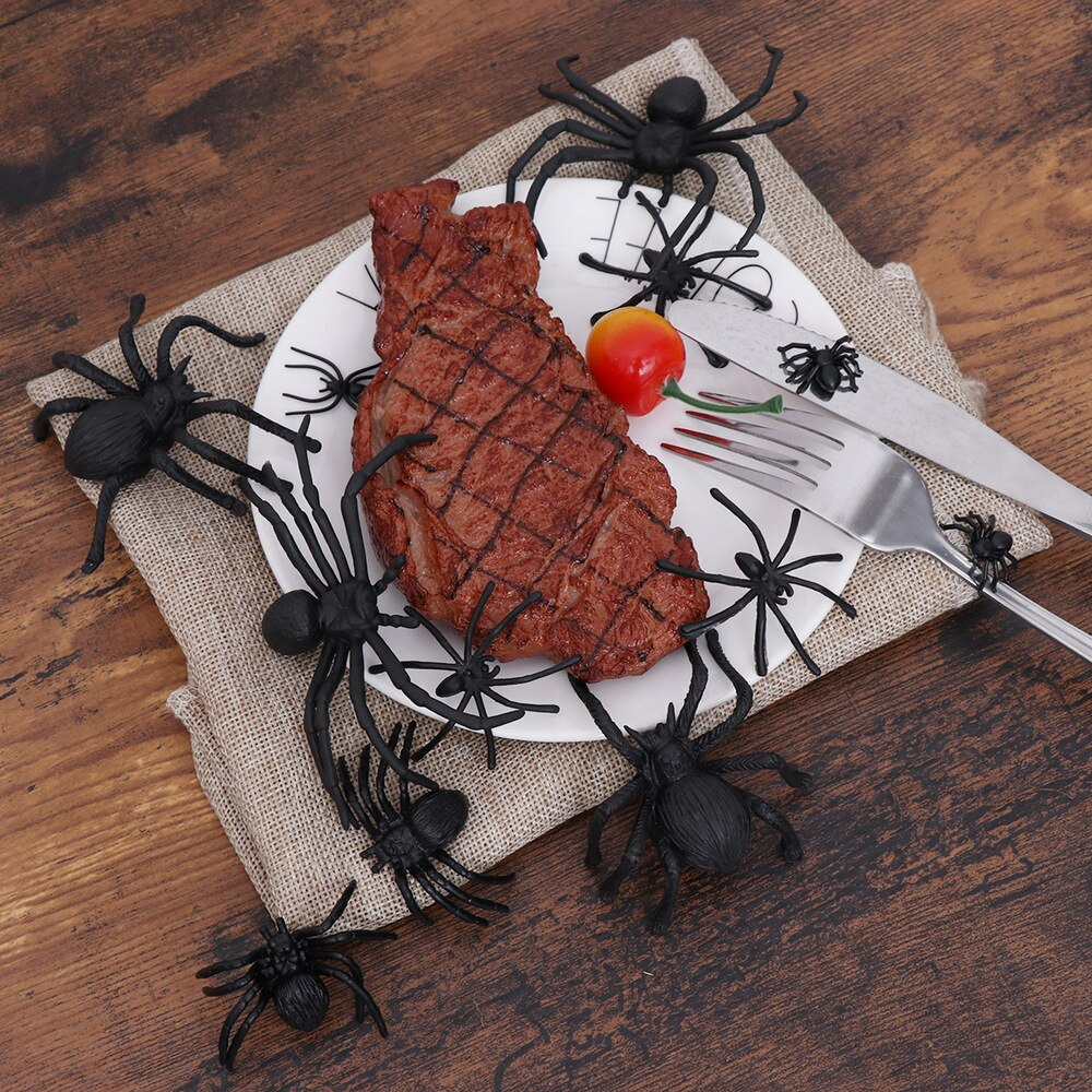 16pcs Spider Realistic Imitation Spider Horror Tricky Spider for Party and Bar