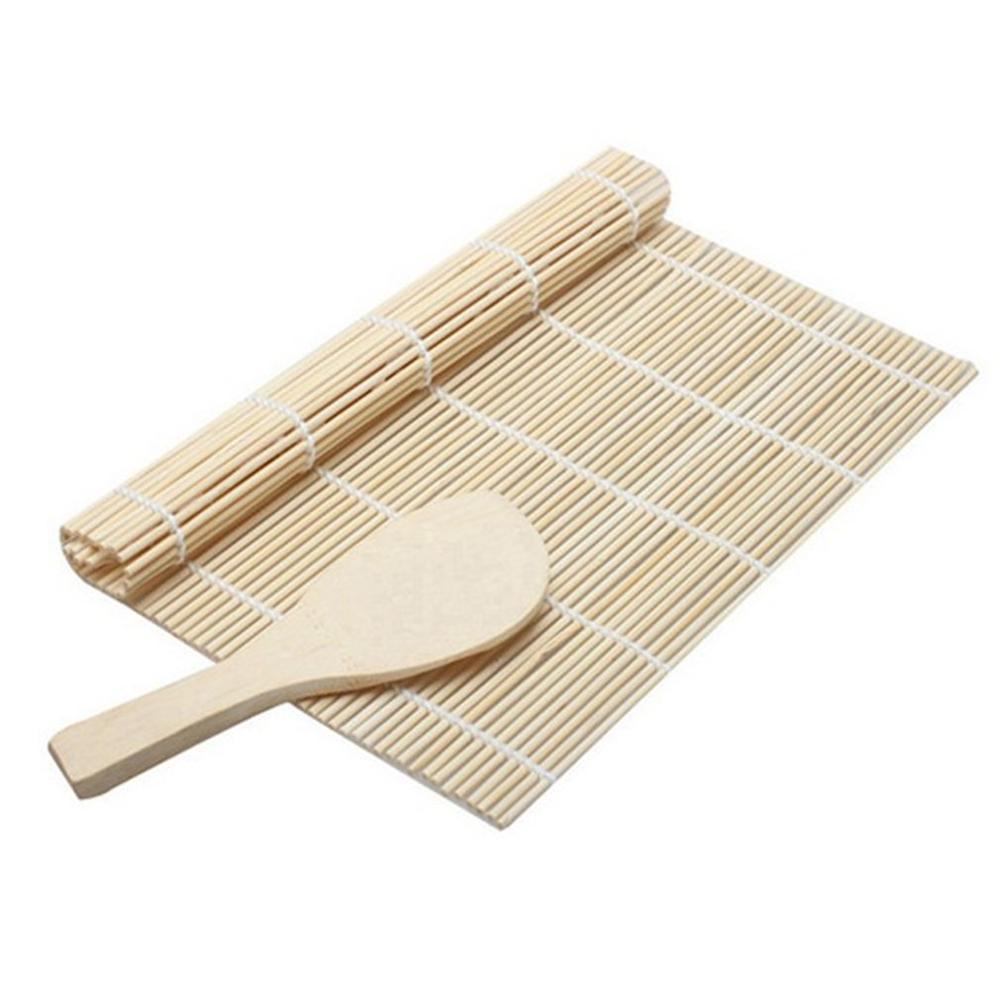 1Pcs Rolling Mat Sushi Bamboe Roller Diy Onigiri Sushi Maker Met Rijst Lepel Keuken Gadgets Sushi Gordijn Koken Accessor