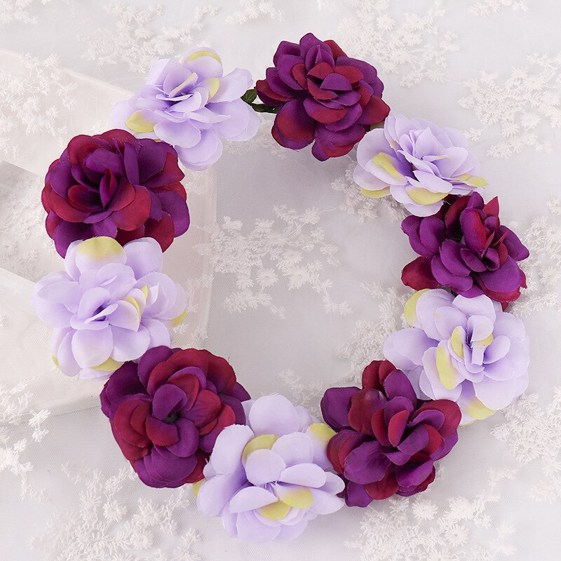 Guirlande, coiffe fleur rose, accessoires chapeau de paille, guirlande girly département Morinnu, accessoires de mariée: VIOLET
