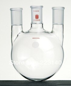 Flask, Three neck, Vertical, Capacity:500ml, Center joint:29/42, Side Joint:29/42