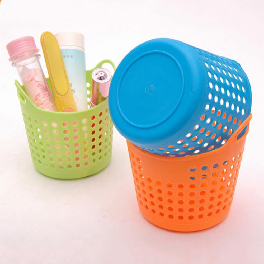 Cesta de almacenamiento de escritorio portátil, Mini papelería de plástico, cosmética, organizador de joyas, Kitcken