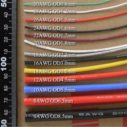 28 awg silikone wire awg 28 silikone kabel 28 awg sr ledere 19/0.08 28#  højtemperatur fortinnet kobber kabel