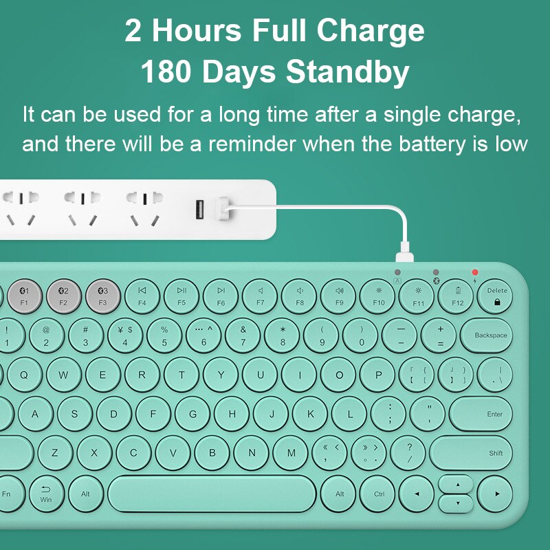 EAOR Portable Bluetooth Keyboard Mouse Set Mute Rechargeable Mini Wireless Keyboard for iPad Tablet Phone Laptop Android iOS MAC