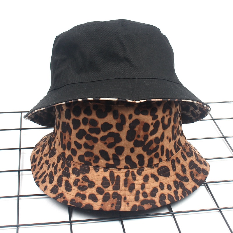 Leopard print spand hat fisker hat udendørs rejse hat sol cap hatte til kvinder kvinder hatte i efteråret vinter piger