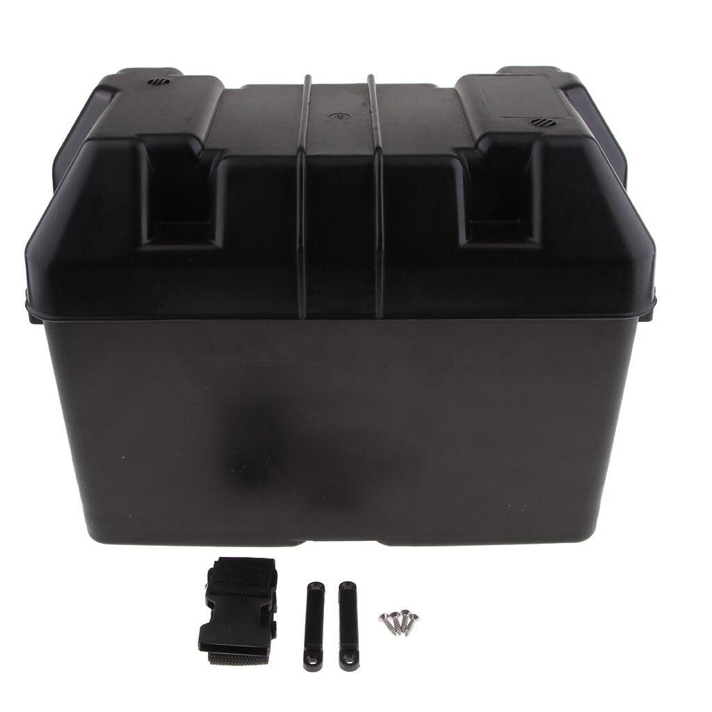 Portable Battery Box Storage Case for RV, Automotive, and Marine Batteries (13.4 x 7.67 x 10.6 inch)