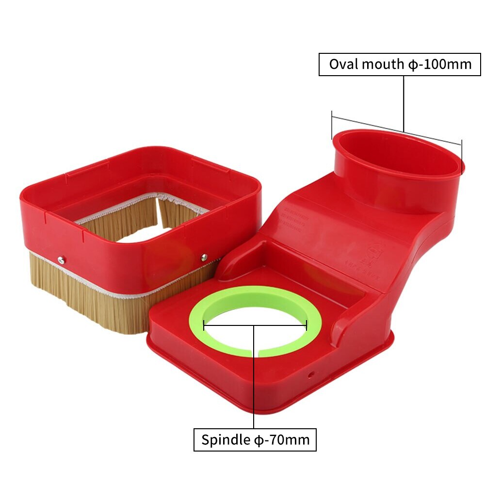 Cnc-kaiverruskoneen tarvikkeet karaharja pölytiivis harja 52mm 65mm 80mm pölynimuri 500w karalle 3d tulostin: Punainen 70mm