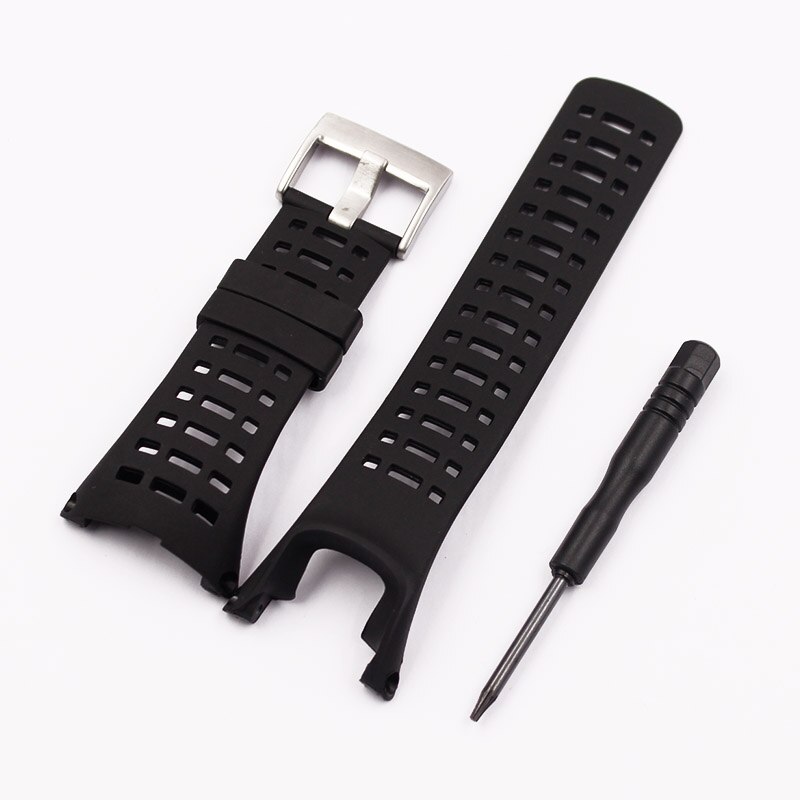 Correa de silicona y goma para reloj suunto ambit 3 peak - hebilla de goma para reloj ambit 2, correa para reloj de hombre: Hebilla de plata negra