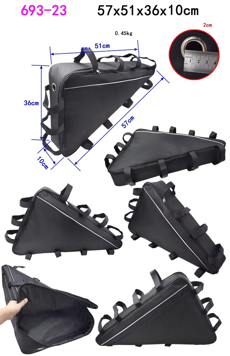 Borsa per batteria per bicicletta elettrica borse per ciclismo a triangolo borsa per telaio per bici da strada MT borse per ciclismo borse per tubo anteriore per bicicletta di grandi dimensioni