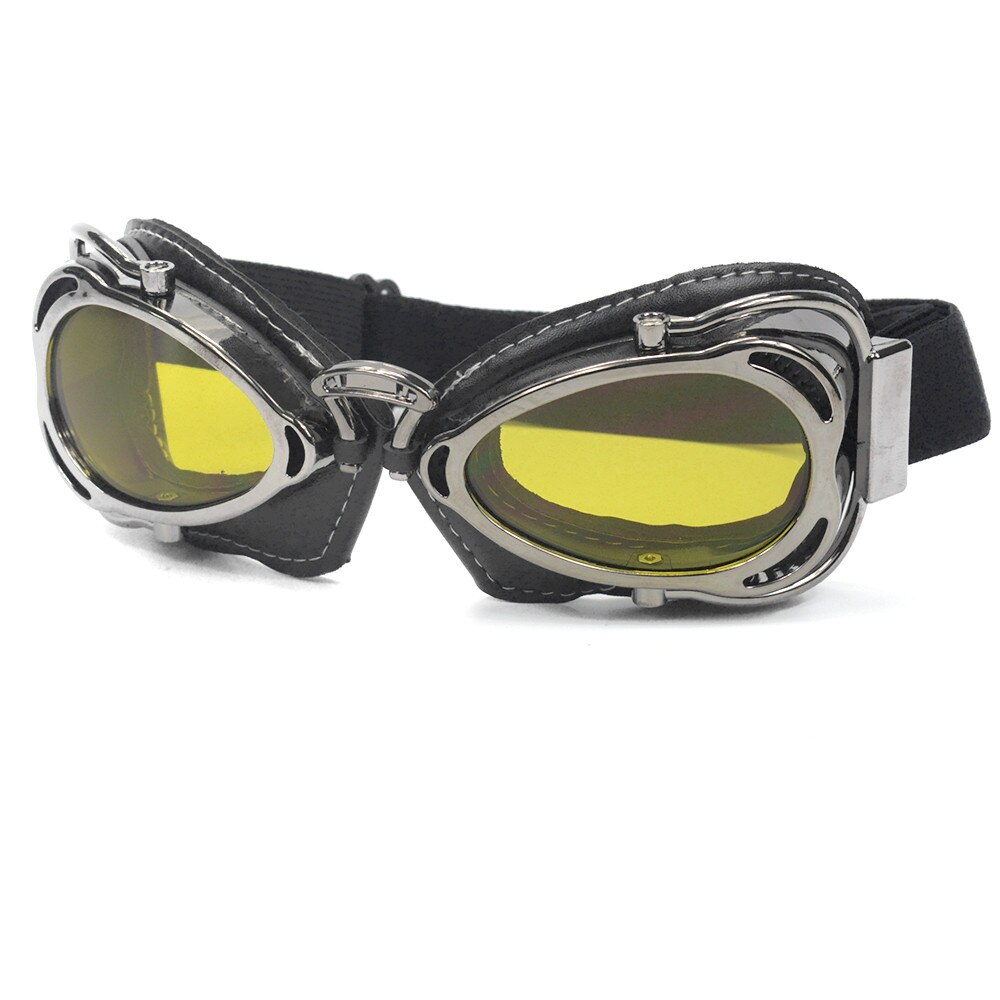 Gafas de motociclista para hombre, lentes de protección para casco de motocicleta, 6 colores, Retro, Vintage, para Harley, Bobber, Chopper: Yellow