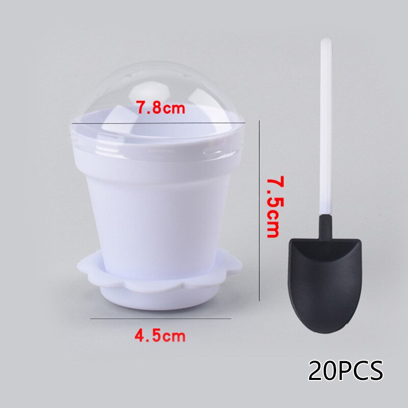 20sets Plastic Pot Cake Pudding Disposable Cups Dessert Fruit Cake Cup For Birthday Wedding Party Pudding Ice Cream Cup With Lid: White