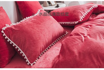 45x75cm einfarbig flanell fleece kissenbezug pompom fransen erwachsene warme stepp karierten korallen fleece kissen abdeckung kissen fall: 4