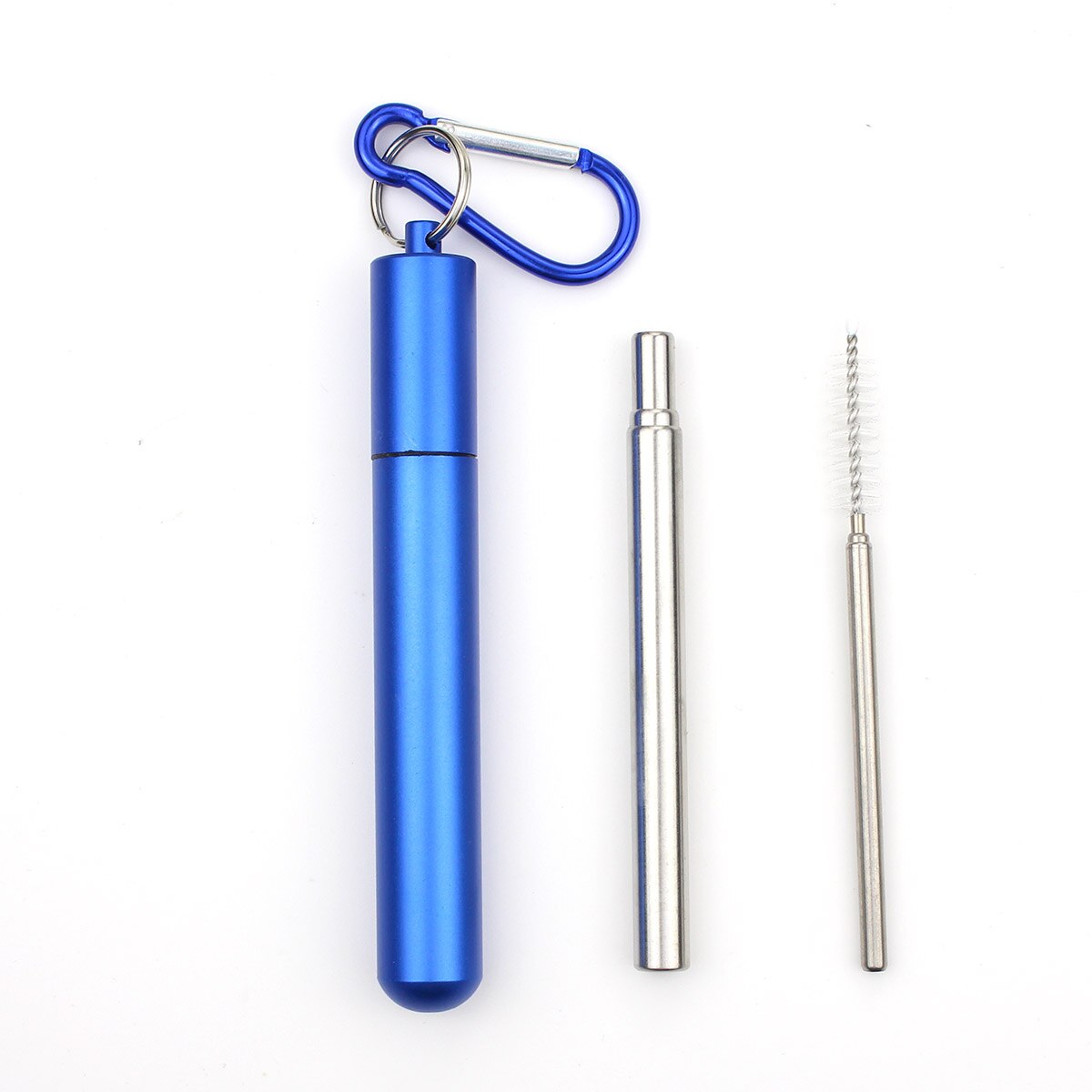 10Set Portable Stainless Steel Telescopic Drinking Straw For Travel Reusable Collapsible Metal Straw With Case And Brush