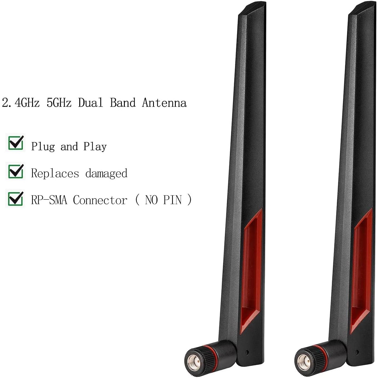2.4GHz 5GHz 5.8GHz Dual Band Wifi Antenna + 15CM I-P-E-X-1 to RP-SMA for Mini PCIe Card Wireless Routers, PC Desktop, Repeater