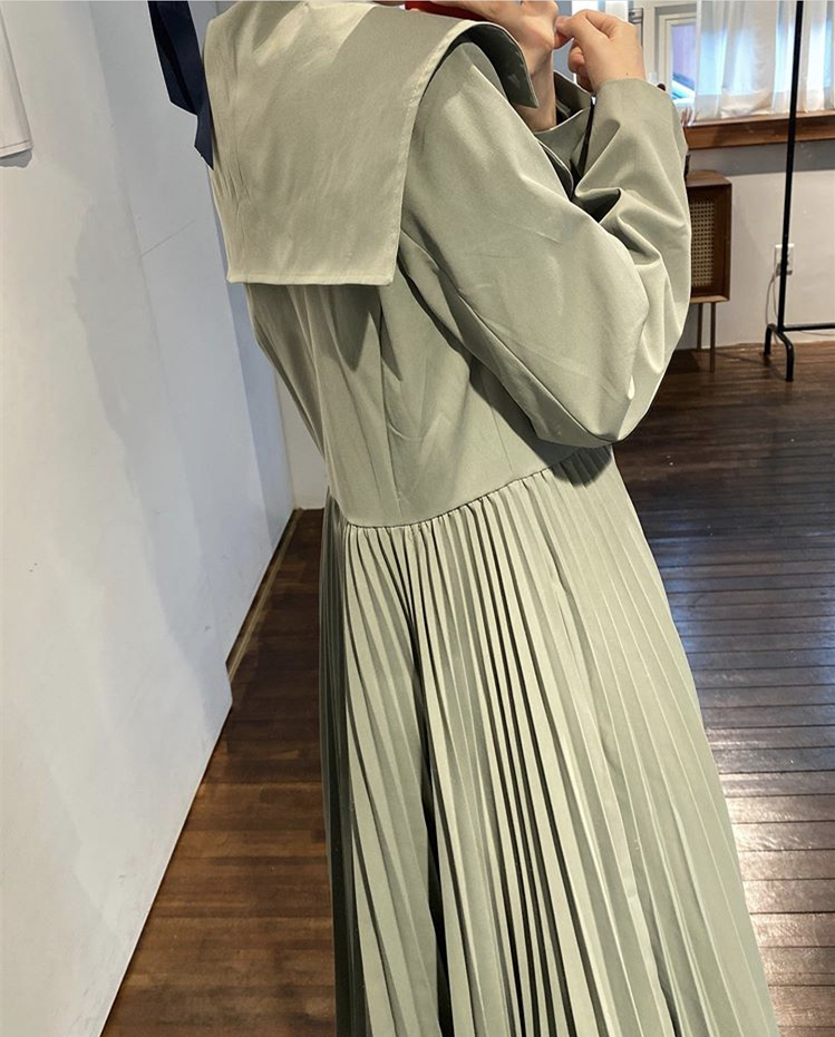 Trench-Coat Double boutonnage classique et Long avec ceinture pour femme, coupe-vent Chic, manteau d'épissure plissée, collection automne