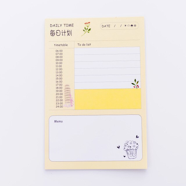 Daily Weekly Monthly Plan Memo Book 96 Pages Planner Schedule Notebook Agenda Time Table To Do List School Supply: Purple