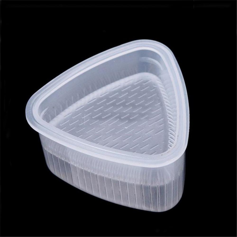 Molde de imprensa triangular de alimentos, 2 peças/1 conjunto, pressionador de sushi onigiri, forma triangular, bola de arroz, fabricante de imprensa transparente, prático, cozinha acessórios