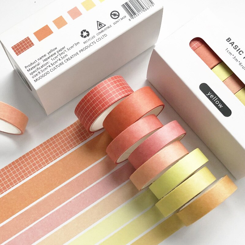 8Pcs/Set Pure Color Washi Tape Simple Stationery Washi Tape Set Lattice Masking Tape Material Escolar DIY Decoration Washi Tapes: JD-360-4