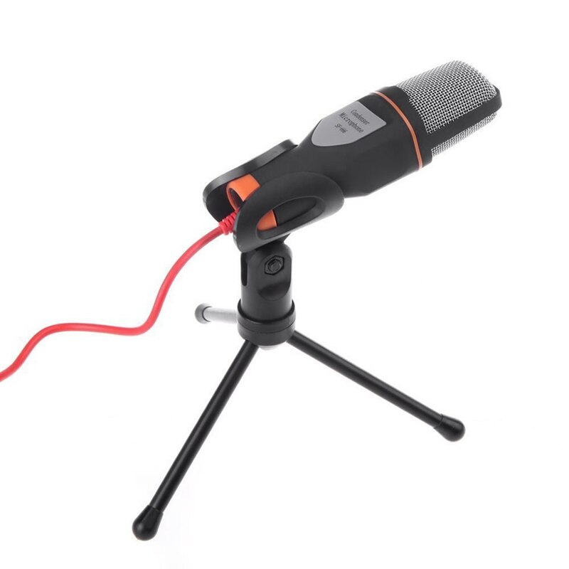 Kondensaattorimikrofoni 3.5mm liitin kotistereo mikrofoni pöytäjalusta tietokoneelle video skype chat pelaaminen podcast-tallennus