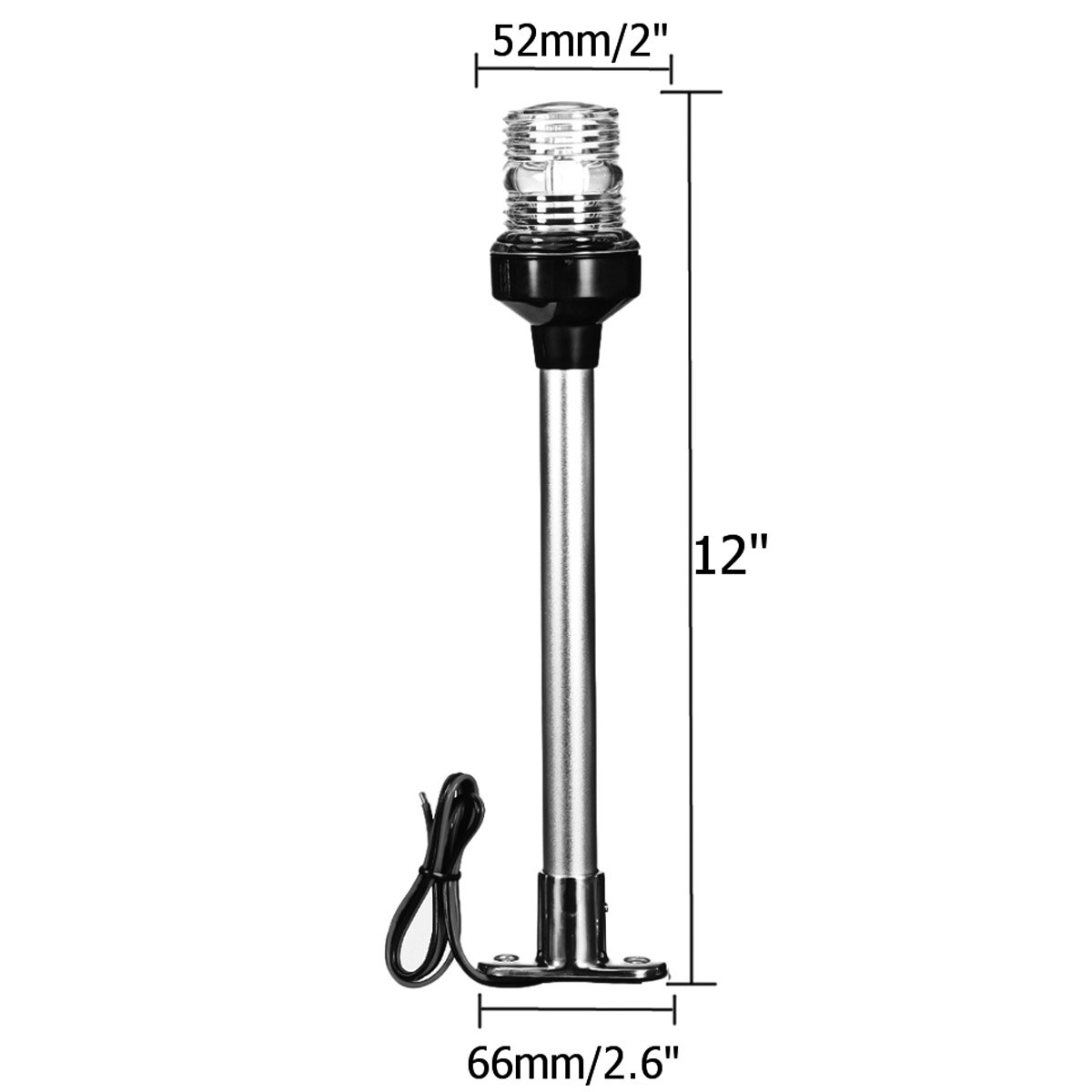 Fold Down LED Navigation Light Signal Warning Lamp 360 Degree light Signal Lamp 12~24 V For Marine Boat Yacht Truck Trailer Van: 12 inch