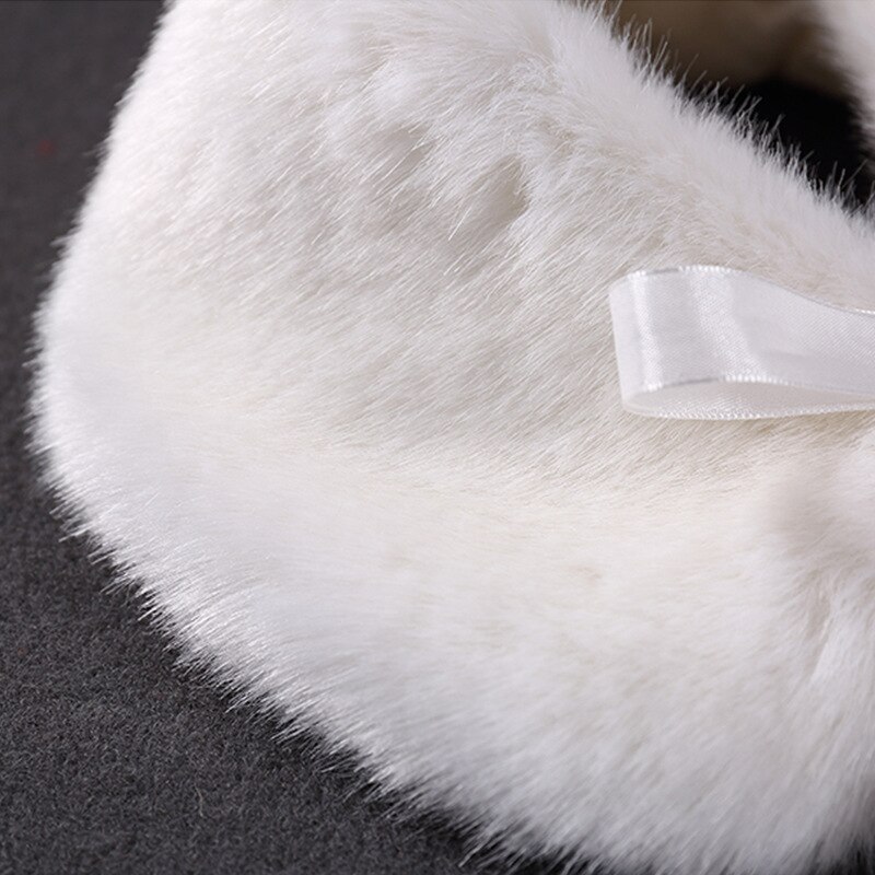 Collo di pelliccia per bambini autunno inverno mantella calda sciarpa spessa bianca con scialle elegante