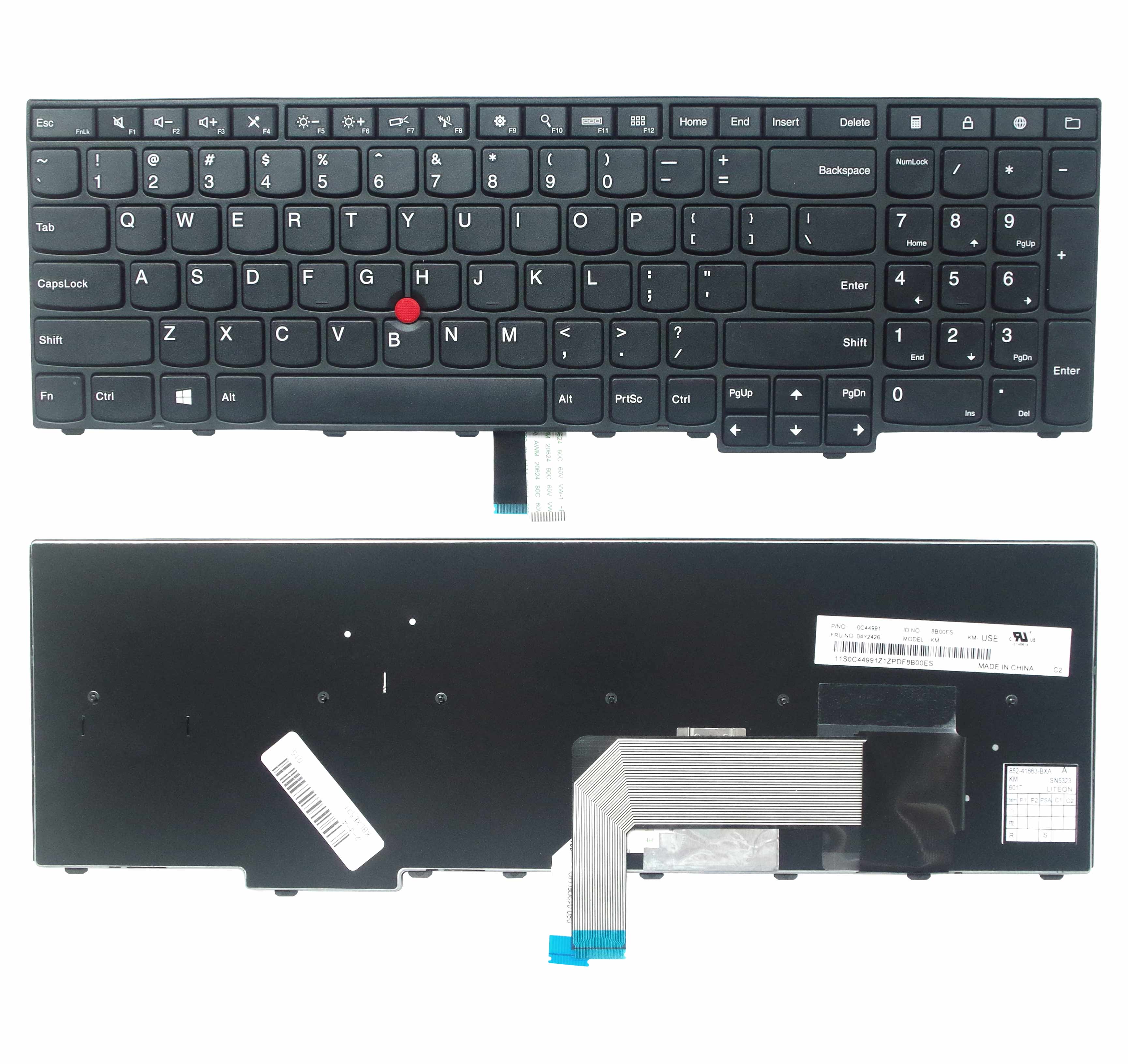 Laptop US Keyboard Backlight for Lenovo ThinkPad W540 W541 W550s T540 T540p T550 L540 Edge E531 E540 P50S L570: no  backlit