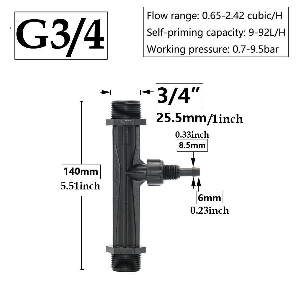 1/2" 3/4" 1" 1.5inch Thread Agriculture Irrigation Venturi Fertilizer Injector set Greenhouse Irrigation Fitting Ozone Injector: green