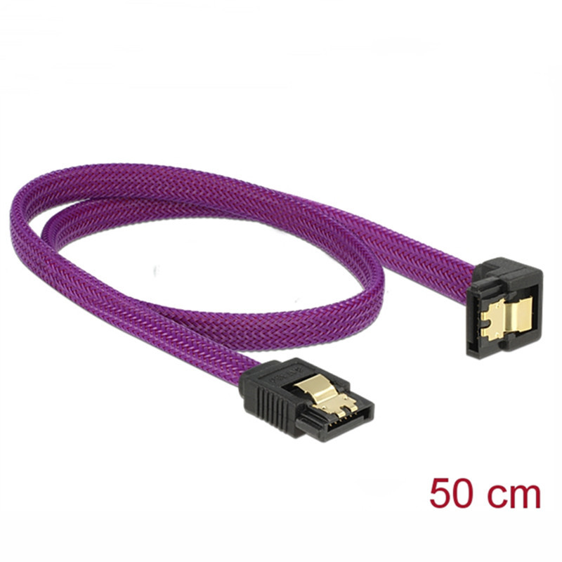SATA 3.0 7 danych 6 Gb/s kabel, strąk kątem pionowo w dół SSD kabel dysku twardego HDD kabel robić transmisji danych z kolorowe nylonowy rękaw kabel