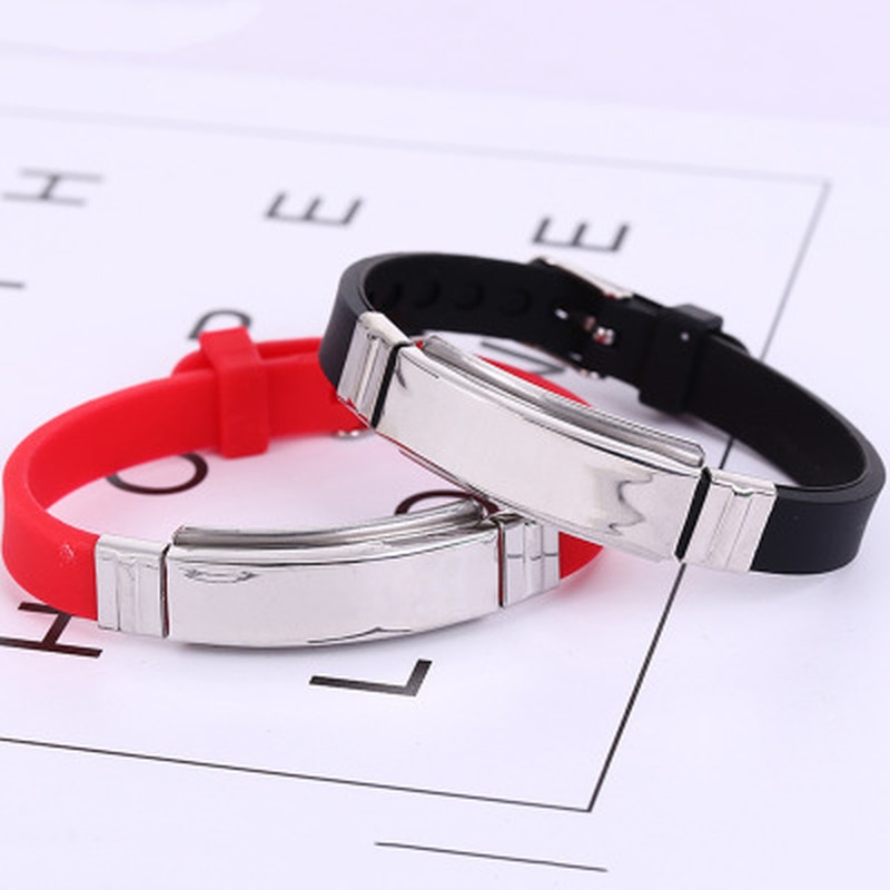 1 Uds. Personaliza las pulseras de identificación del bebé de los niños del acero inoxidable del timón del silicón suave