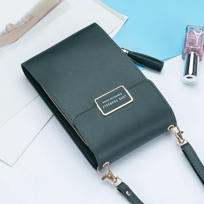 Spring and summer ladies wallet Korean version of multifunctional large capacity storage zipper shoulder bag sal: Green