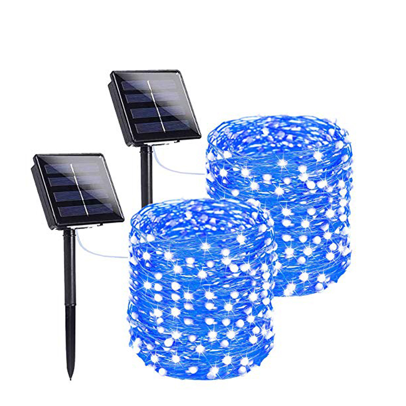 Guirnalda de luces solares para exteriores, luces de hadas impermeables para jardín con 8 modos de iluminación para Patio, árboles, decoración de de Navidad y boda: YELLOW / 300 W