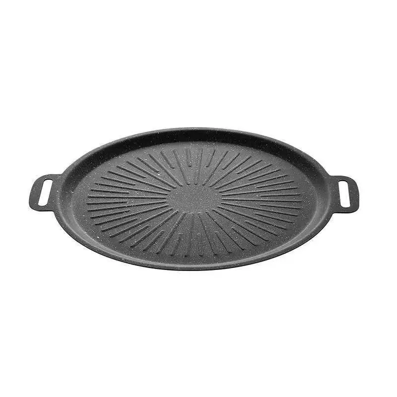 Sun Shaped Non-Stick Iron BBQ Grill Pan Convenient Outdoor Camping Home Use Multi-Purpose Roasting Dish Easy to Clean