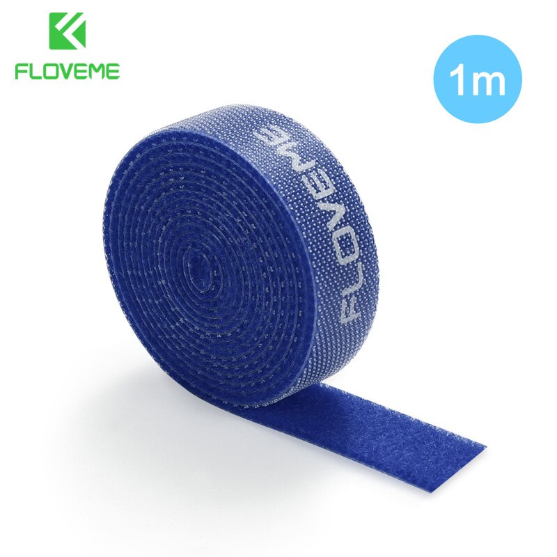 FLOVEME organizer do kabli drutu Winder uchwyt słuchawki mysz przewód klip Protector USB kabel zarządzania dla iPhone kabel Micro USB typu C: Blue 1m