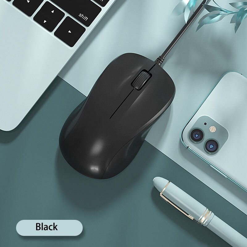 Universal Usb Wired Ergonomic Mouse Computer With Cable Mice For Laptop Pc Business Home Office Game Optical 1200dpi Pink Mouse: Calm Black